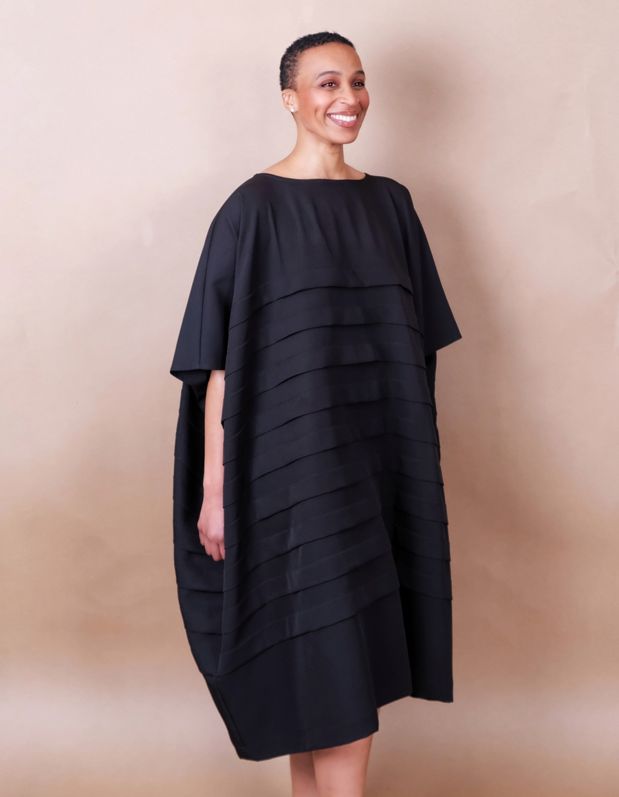 Anissa Mpungwe black pleated dress
